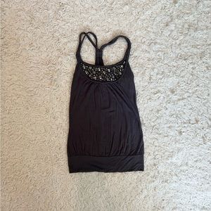 6 Degrees Gray & Jeweler Razor Back Tank Top Size Small